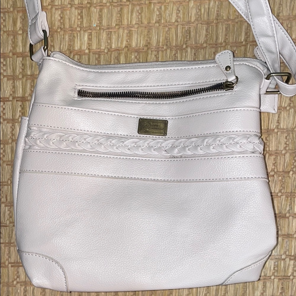 White Leather Crossbody purse